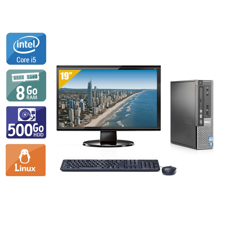 Dell Optiplex 9020 USDT i5 + Écran - 19'' 8Go RAM 500Go HDD Linux  Très bon étatOccasion certifiée reconditionnée Bon état -  reconditionné disponible sur Kiatoo