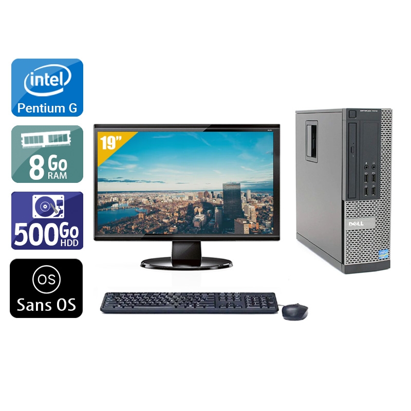 Dell Optiplex 790 SFF Pentium G Dual Core + Écran - 19'' 8Go RAM 500Go HDD Sans OS  Très bon étatOccasion certifiée reconditionnée Bon état -  reconditionné disponible sur Kiatoo