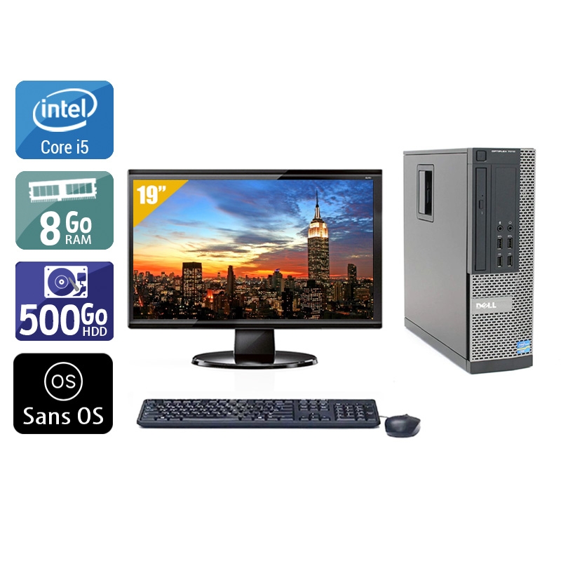Dell Optiplex 790 SFF i5 + Écran - 19'' 8Go RAM 500Go HDD Sans OS  Très bon étatOccasion certifiée reconditionnée Bon état -  reconditionné disponible sur Kiatoo