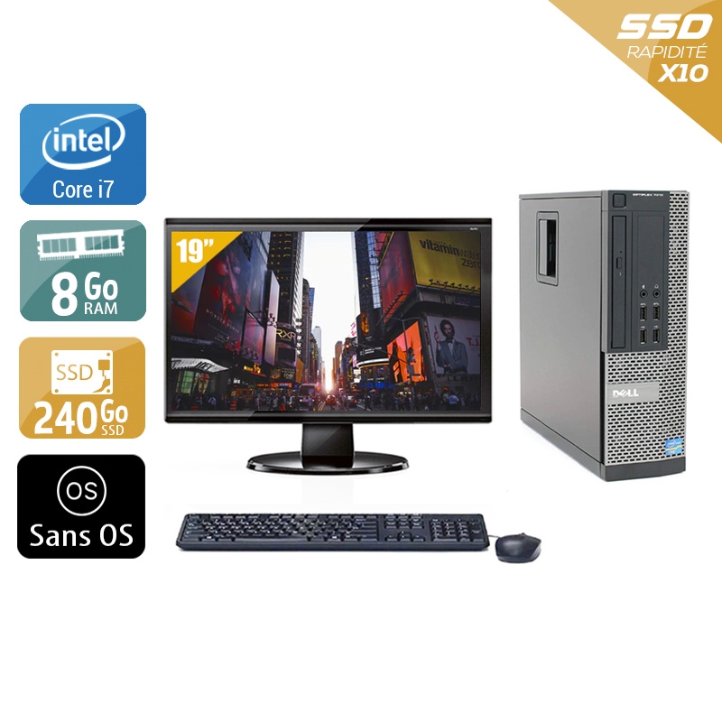 Dell Optiplex 7010 SFF i7 + Écran - 19'' 8Go RAM 240Go SSD Sans OS  Bon étatOccasion certifiée reconditionnée Bon état -  reconditionné disponible sur Kiatoo