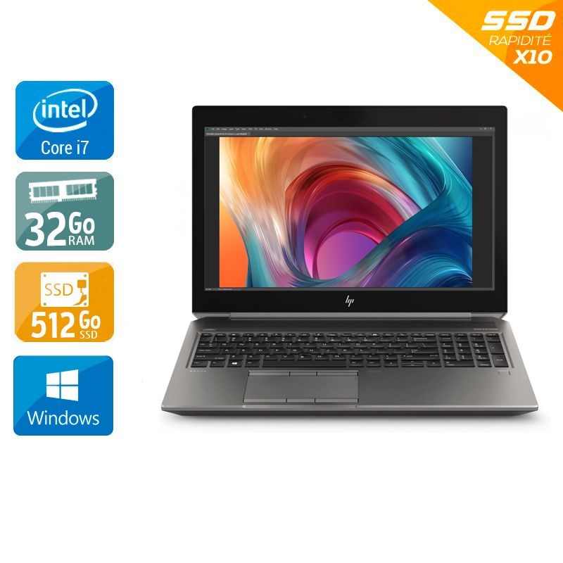 HP ZBook 15 G6 15,5'' i7 Gen 9 NVidia Quadro T1000 4 GB GDDR5 - 32Go RAM 512Go SSD Windows 11  État correctOccasion certifiée reconditionnée Bon état -  reconditionné disponible sur Kiatoo