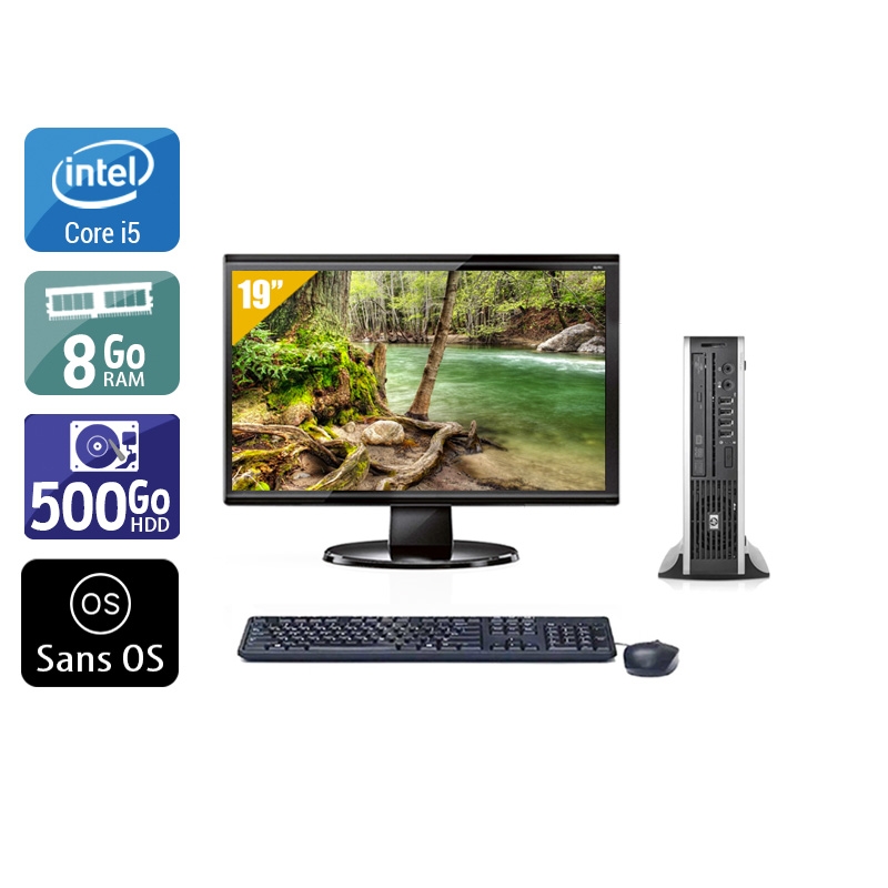 HP Compaq Elite 8300 USDT i5 + Écran - 19'' 8Go RAM 500Go HDD Sans OS  Très bon étatOccasion certifiée reconditionnée Bon état -  reconditionné disponible sur Kiatoo