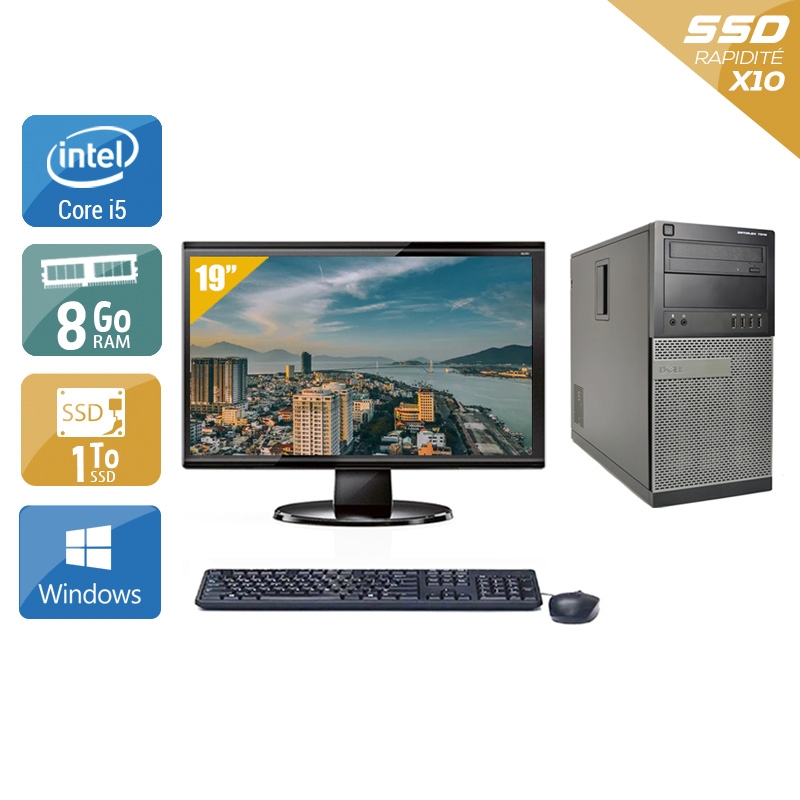 Dell Optiplex 990 Tower i5 + Écran - 19'' 8Go RAM 1To SSD Windows 10  Bon étatOccasion certifiée reconditionnée Bon état -  reconditionné disponible sur Kiatoo