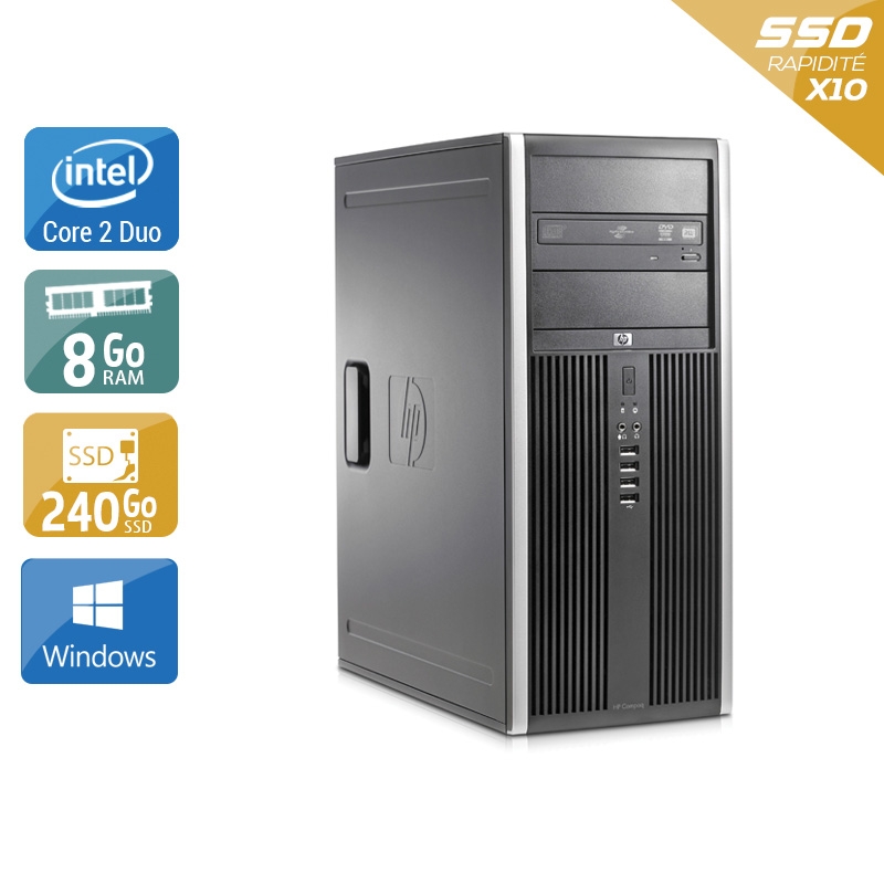 HP Compaq Elite 8000 Tower Core 2 Duo - 8Go RAM 240Go SSD Windows 10  Très bon étatOccasion certifiée reconditionnée Bon état -  reconditionné disponible sur Kiatoo