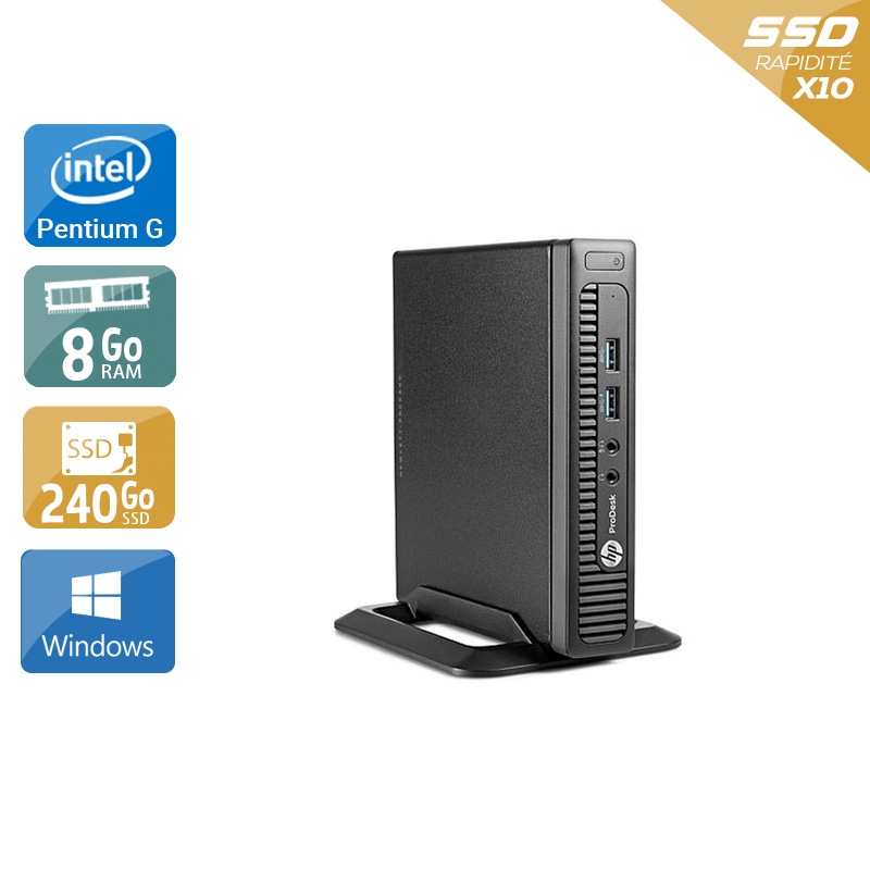 HP ProDesk 600 G1 TINY Pentium G Dual Core - 8Go RAM 240Go SSD Windows 10  Très bon étatOccasion certifiée reconditionnée Bon état -  reconditionné disponible sur Kiatoo