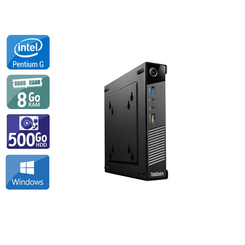 Lenovo ThinkCentre M73 Tiny Pentium G Dual Core - 8Go RAM 500Go HDD Windows 10  État correctOccasion certifiée reconditionnée Bon état -  reconditionné disponible sur Kiatoo