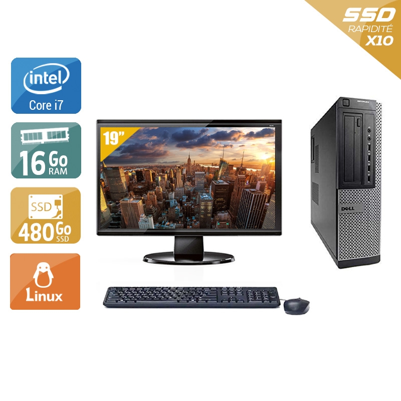 Dell Optiplex 790 Desktop i7 + Écran - 19'' 16Go RAM 480Go SSD Linux  Bon étatOccasion certifiée reconditionnée Bon état -  reconditionné disponible sur Kiatoo