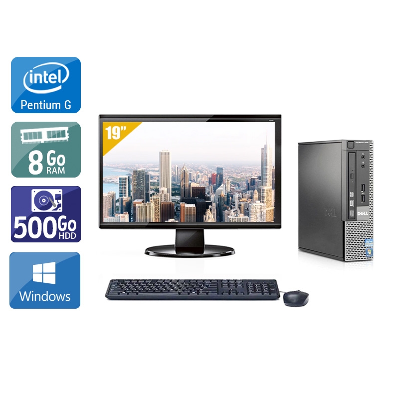 Dell Optiplex 790 USDT Pentium G Dual Core + Écran - 19'' 8Go RAM 500Go HDD Windows 10  Bon étatOccasion certifiée reconditionnée Bon état -  reconditionné disponible sur Kiatoo