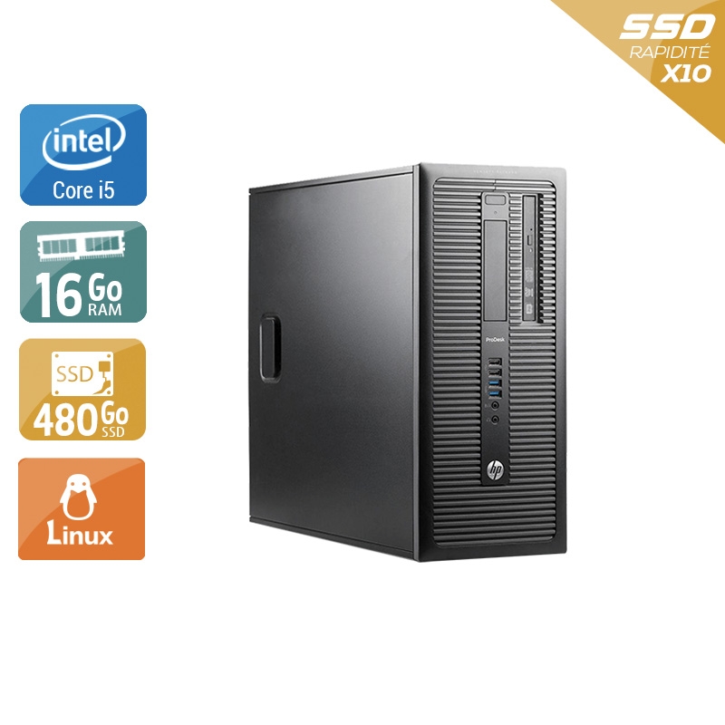 HP ProDesk 600 G1 Tower i5 - 16Go RAM 480Go SSD Linux  État correctOccasion certifiée reconditionnée Bon état -  reconditionné disponible sur Kiatoo