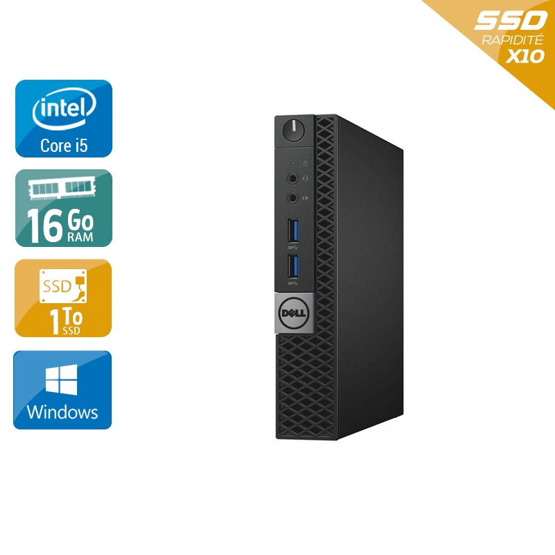 Dell Optiplex 7040 Tiny i5 Gen 6 - 16Go RAM 1To SSD Windows 10  Très bon étatOccasion certifiée reconditionnée Bon état -  reconditionné disponible sur Kiatoo