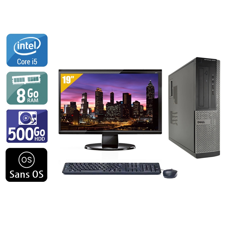 Dell Optiplex 3010 Desktop i5 + Écran - 19'' 8Go RAM 500Go HDD Sans OS  Bon étatOccasion certifiée reconditionnée Bon état -  reconditionné disponible sur Kiatoo
