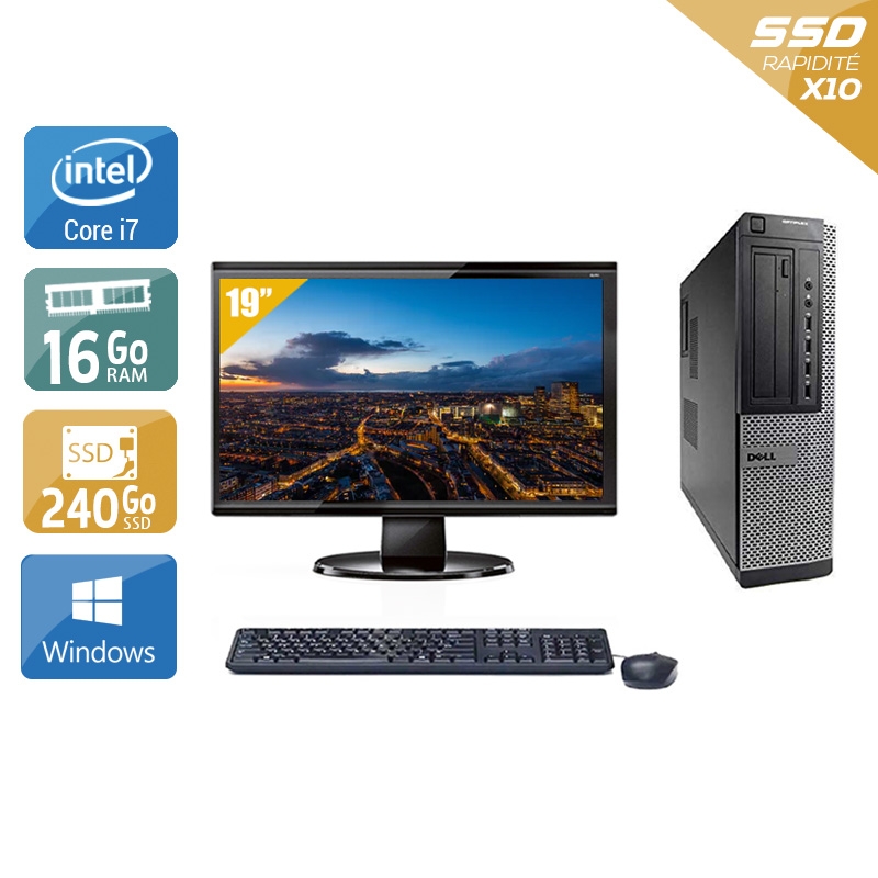 Dell Optiplex 7010 Desktop i7 + Écran - 19'' 16Go RAM 240Go SSD Windows 10  Bon étatOccasion certifiée reconditionnée Bon état -  reconditionné disponible sur Kiatoo