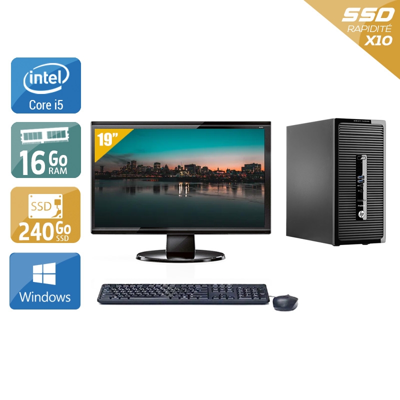 Acheter HP ProDesk 490 G2 Tower i5 + Écran - 19'' 16Go RAM 240Go SSD Windows 10 Bon étatOccasion certifiée reconditionnée Bon état - 257,50 € HP ProDesk 490 G2 Tower i5 + Écran - 19'' 16Go RAM 240Go SSD Windows 10 Bon étatOccasion certifiée reconditionnée Bon état - reconditionné disponible sur Kiatoo