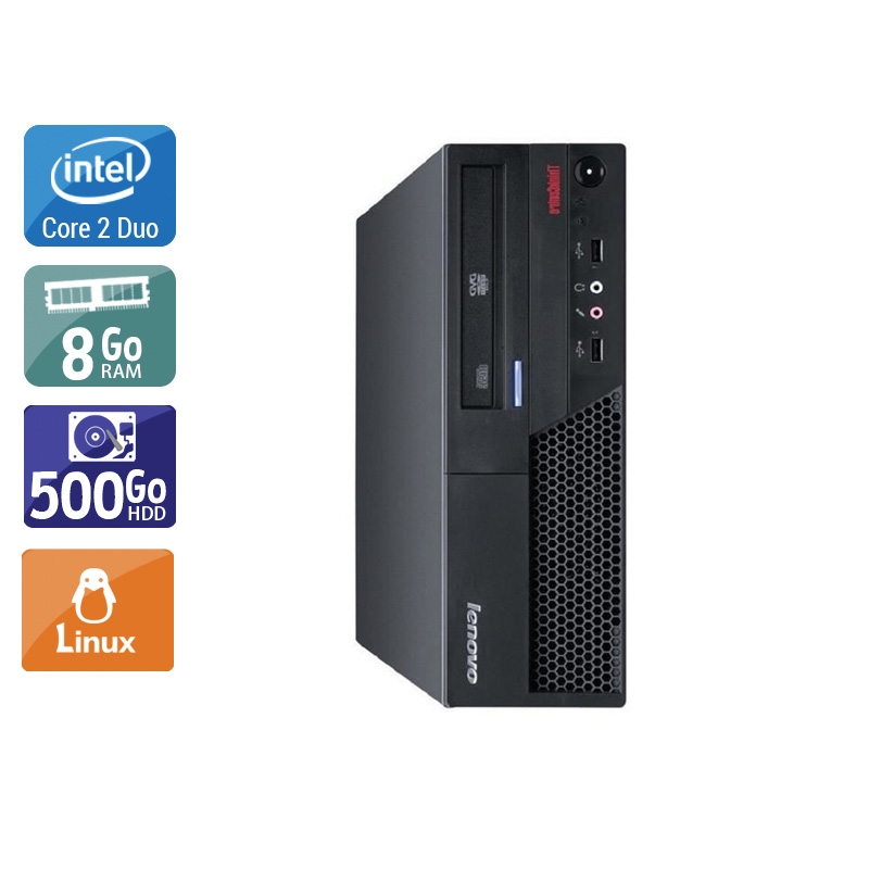 Lenovo ThinkCentre M58 SFF Core 2 Duo - 8Go RAM 500Go HDD Linux  Très bon étatOccasion certifiée reconditionnée Bon état -  reconditionné disponible sur Kiatoo
