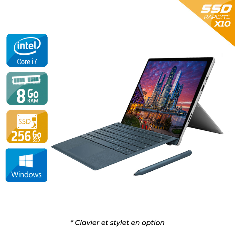 Microsoft Surface Pro 5 12,3'' (modèle 1796 _ 2017) i7 Gen 7 8Go RAM 256Go SSD Windows 10  État correctOccasion certifiée reconditionnée Bon état -  reconditionné disponible sur Kiatoo