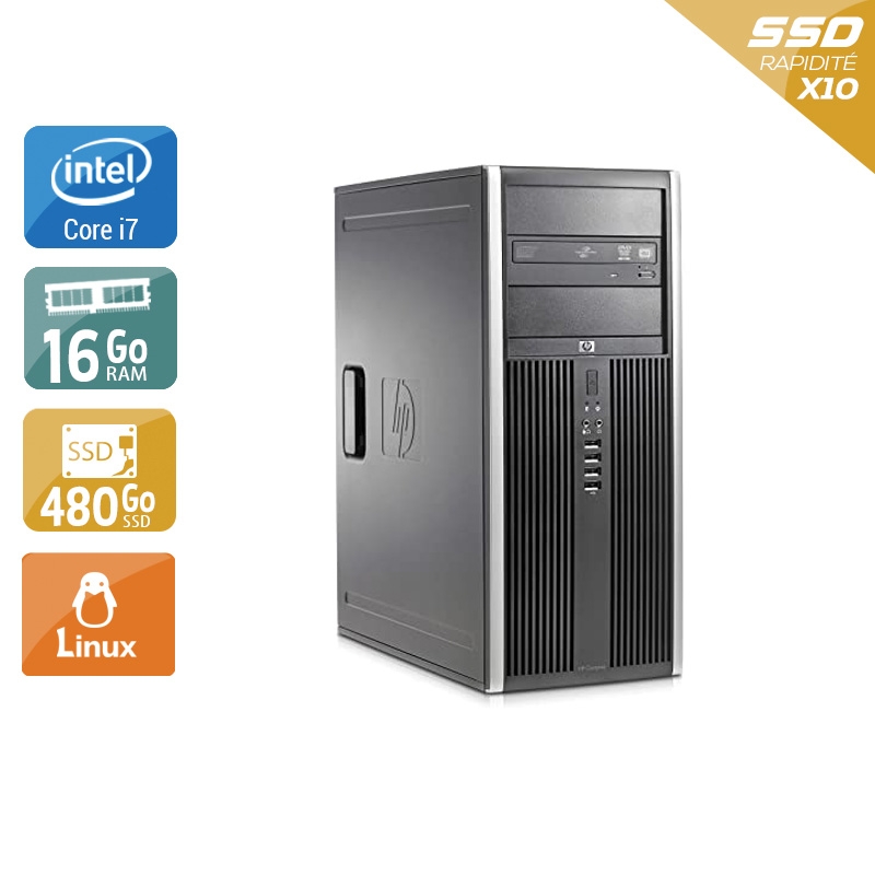 HP Compaq Elite 8300 Tower i7 - 16Go RAM 480Go SSD Linux  Bon étatOccasion certifiée reconditionnée Bon état -  reconditionné disponible sur Kiatoo