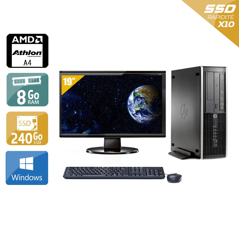 HP Compaq Pro 6305 SFF AMD A4 + Écran - 19'' 8Go RAM 240Go SSD Windows 10  Bon étatOccasion certifiée reconditionnée Bon état -  reconditionné disponible sur Kiatoo