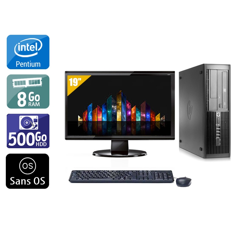 HP Compaq Pro 4300 SFF Pentium G Dual Core + Écran - 19'' 8Go RAM 500Go HDD Sans OS  Bon étatOccasion certifiée reconditionnée Bon état -  reconditionné disponible sur Kiatoo