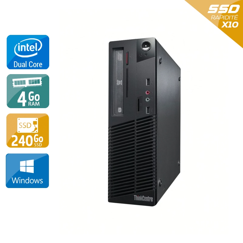 Acheter Lenovo ThinkCentre M70E SFF Dual Core - 4Go RAM 240Go SSD Windows 10 État correctOccasion certifiée reconditionnée Bon état - 165,83 € Lenovo ThinkCentre M70E SFF Dual Core - 4Go RAM 240Go SSD Windows 10 État correctOccasion certifiée reconditionnée Bon état - reconditionné disponible sur Kiatoo