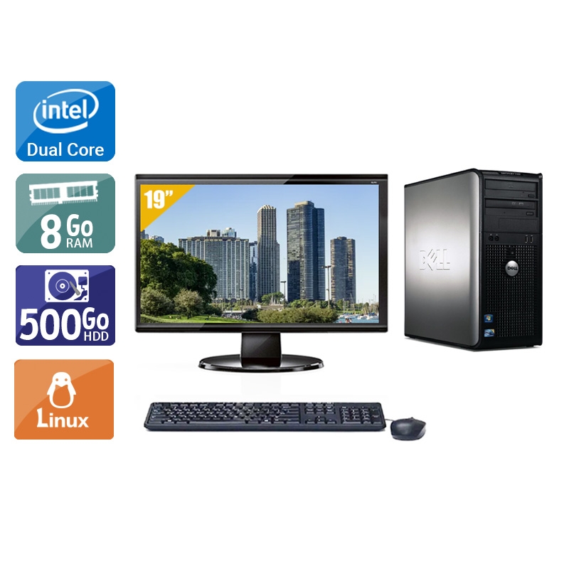 Dell Optiplex 780 Tower Dual Core + Écran - 19'' 8Go RAM 500Go HDD Linux  Bon étatOccasion certifiée reconditionnée Bon état -  reconditionné disponible sur Kiatoo