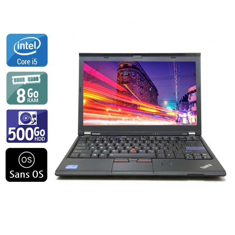 Lenovo ThinkPad X220 12,5'' i5 - 8Go RAM 500Go HDD Sans OS  Bon étatOccasion certifiée reconditionnée Bon état -  reconditionné disponible sur Kiatoo