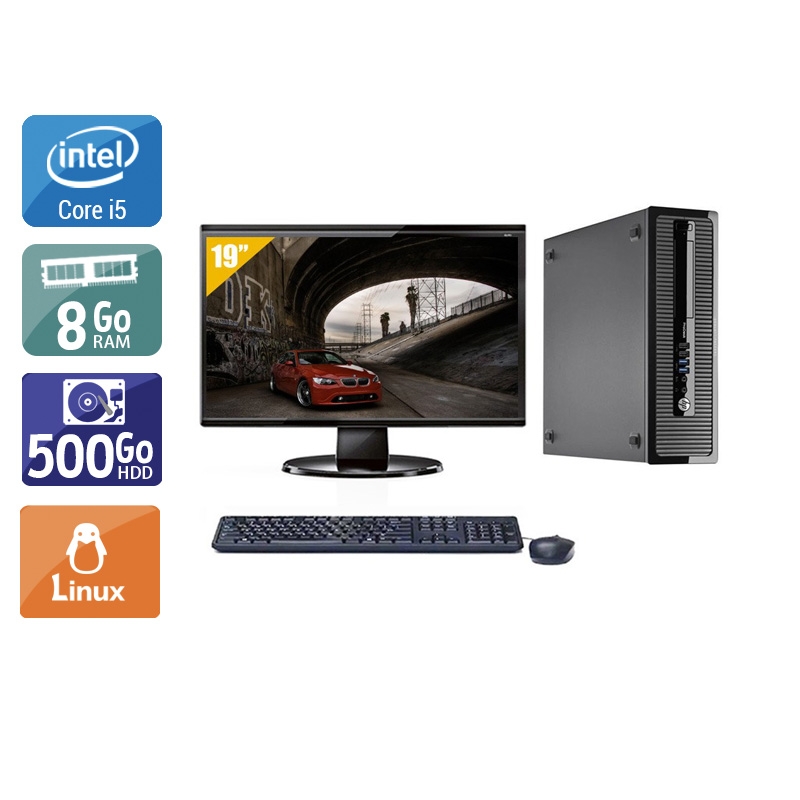 HP ProDesk 400 G1 SFF i5 + Écran - 19'' 8Go RAM 500Go HDD Linux  Très bon étatOccasion certifiée reconditionnée Bon état -  reconditionné disponible sur Kiatoo