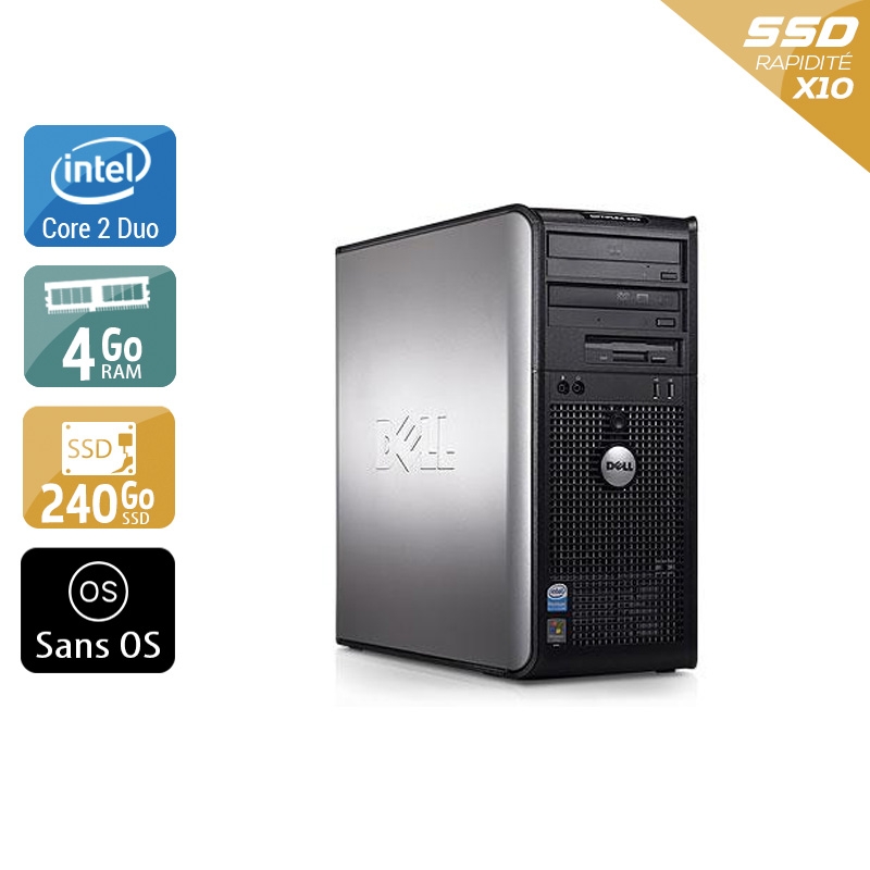 Dell Optiplex 360 Tower Core 2 Duo - 4Go RAM 240Go SSD Sans OS  Très bon étatOccasion certifiée reconditionnée Bon état -  reconditionné disponible sur Kiatoo