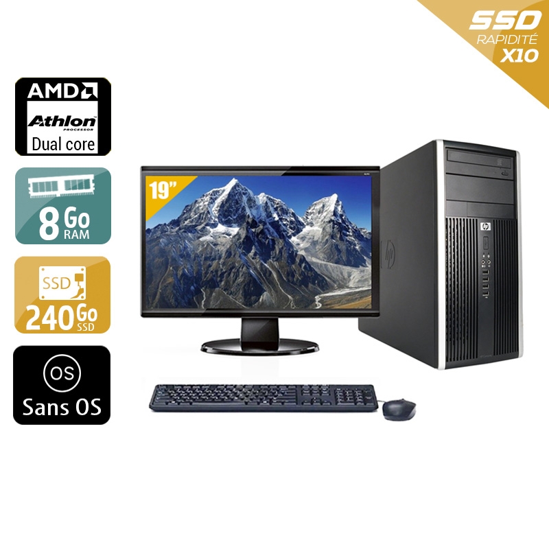 Acheter HP Compaq Pro 6005 Tower AMD Athlon Dual Core + Écran - 19'' 8Go RAM 240Go SSD Sans OS Bon étatOccasion certifiée reconditionnée Bon état - 224,17 € HP Compaq Pro 6005 Tower AMD Athlon Dual Core + Écran - 19'' 8Go RAM 240Go SSD Sans OS Bon étatOccasion certifiée reconditionnée Bon état - reconditionné disponible sur Kiatoo