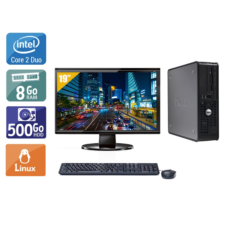 Dell Optiplex 380 Desktop Core 2 Duo + Écran - 19'' 8Go RAM 500Go HDD Linux  Très bon étatOccasion certifiée reconditionnée Bon état -  reconditionné disponible sur Kiatoo