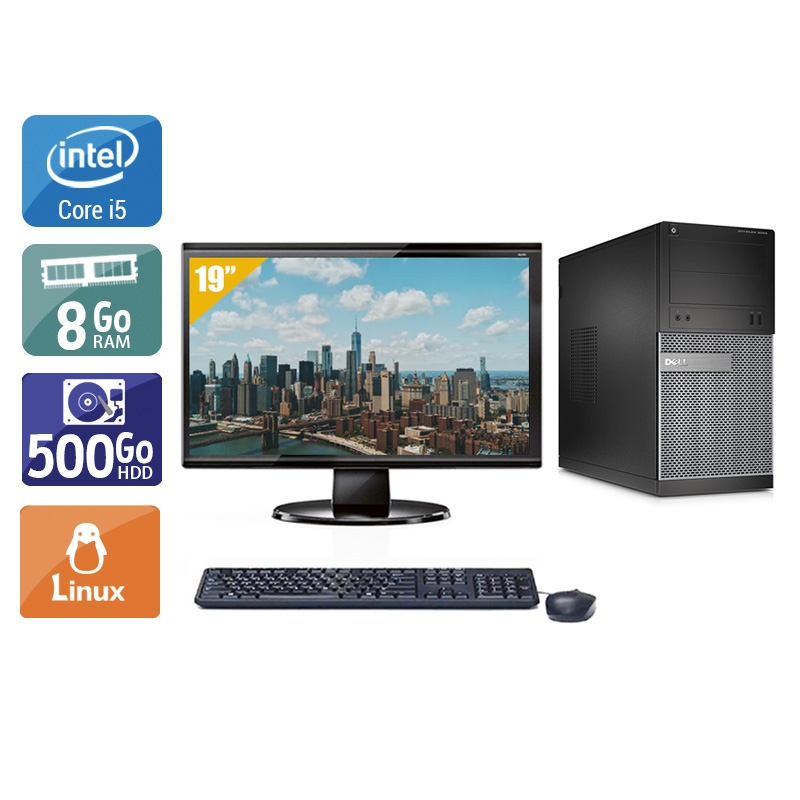Dell Optiplex 390 Tower i5 + Écran - 19'' 8Go RAM 500Go HDD Linux  Bon étatOccasion certifiée reconditionnée Bon état -  reconditionné disponible sur Kiatoo