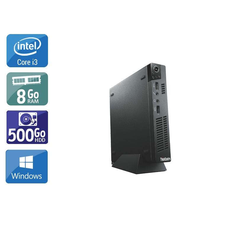 Lenovo ThinkCentre M72E Tiny i3 - 8Go RAM 500Go HDD Windows 10  Bon étatOccasion certifiée reconditionnée Bon état -  reconditionné disponible sur Kiatoo