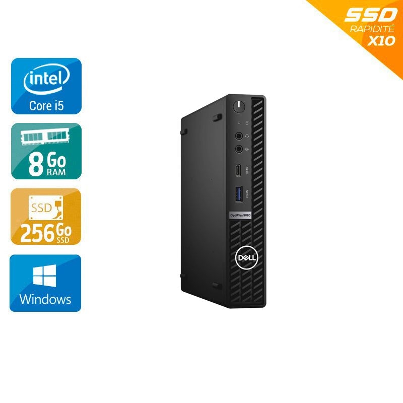 Dell Optiplex 5080 Micro i5 Gen 10 - 16Go RAM 256Go SSD Windows 11  Très bon étatOccasion certifiée reconditionnée Bon état -  reconditionné disponible sur Kiatoo