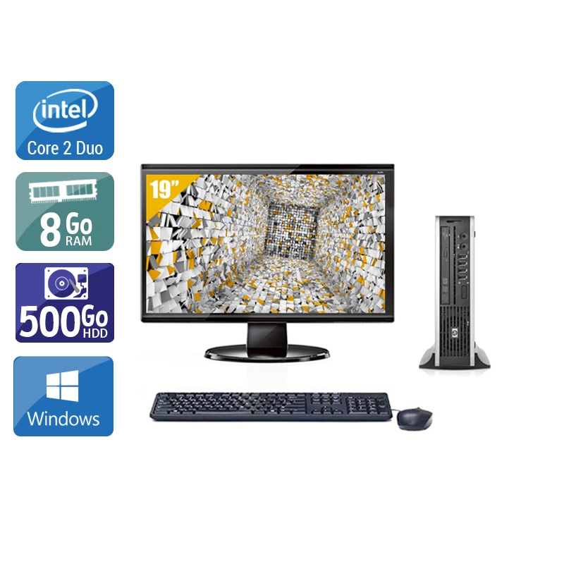 HP Compaq Elite 8000 USDT Core 2 Duo + Écran - 19'' 8Go RAM 500Go HDD Windows 10  Bon étatOccasion certifiée reconditionnée Bon état -  reconditionné disponible sur Kiatoo