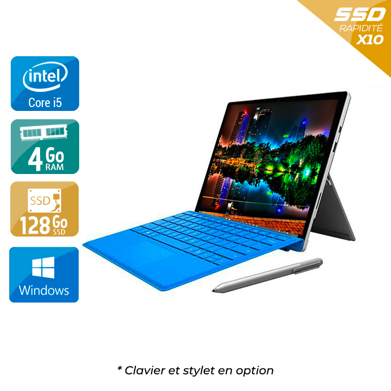 Microsoft Surface Pro 4 12,3'' i5 Gen 6 4Go RAM 128Go SSD Windows 10 - Etat du Produit : État correct  État correctOccasion certifiée reconditionnée Bon état -  reconditionné disponible sur Kiatoo