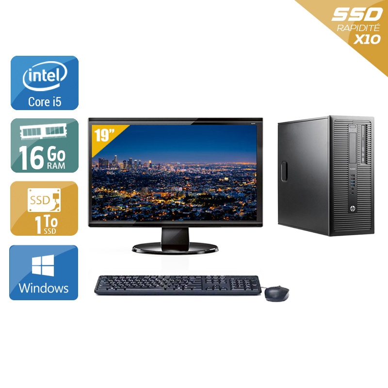 HP ProDesk 600 G1 Tower i5 + Écran - 19'' 16Go RAM 1To SSD Windows 10  Bon étatOccasion certifiée reconditionnée Bon état -  reconditionné disponible sur Kiatoo