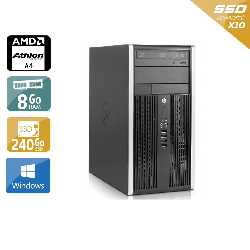 HP Compaq Pro 6305 Tower AMD A4 - 8Go RAM 240Go SSD Windows 10  État correctOccasion certifiée reconditionnée Bon état -  reconditionné disponible sur Kiatoo