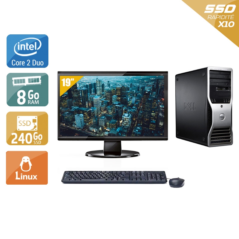 Dell Precision T3400 Tower Core 2 Duo + Écran - 19'' 8Go RAM 240Go SSD Linux  Bon étatOccasion certifiée reconditionnée Bon état -  reconditionné disponible sur Kiatoo