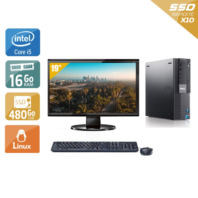 Dell Optiplex 980 Desktop i5 + Écran - 19'' 16Go RAM 480Go SSD Linux  Bon étatOccasion certifiée reconditionnée Bon état -  reconditionné disponible sur Kiatoo