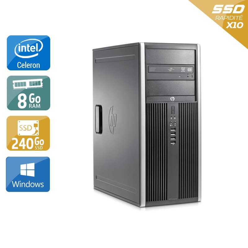 HP Compaq Elite 8200 Tower Celeron Dual Core - 8Go RAM 240Go SSD Windows 10  Bon étatOccasion certifiée reconditionnée Bon état -  reconditionné disponible sur Kiatoo