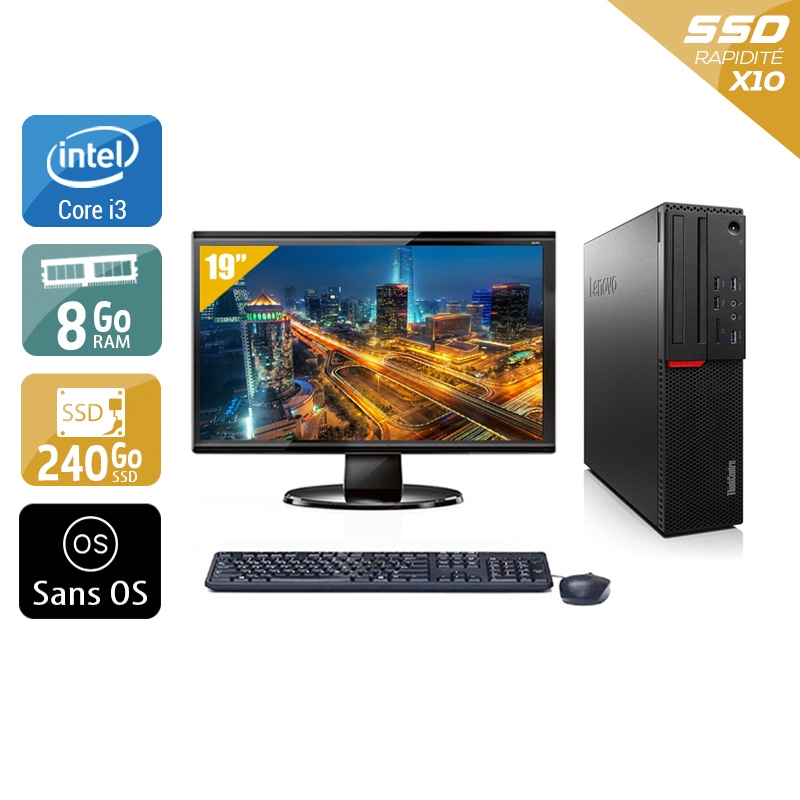 Acheter Lenovo ThinkCentre M700 SFF i3 Gen 6 + Écran - 19'' 8Go RAM 240Go SSD Sans OS Bon étatOccasion certifiée reconditionnée Bon état - 224,17 € Lenovo ThinkCentre M700 SFF i3 Gen 6 + Écran - 19'' 8Go RAM 240Go SSD Sans OS Bon étatOccasion certifiée reconditionnée Bon état - reconditionné disponible sur Kiatoo