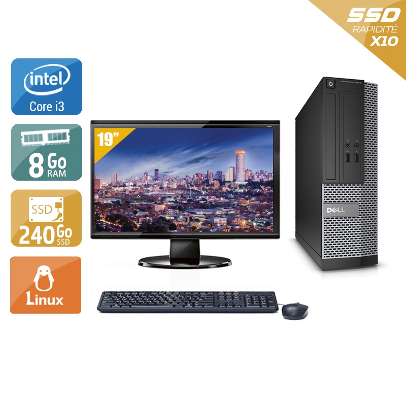 Dell Optiplex 3010 SFF i3 + Écran - 19'' 8Go RAM 240Go SSD Linux  Bon étatOccasion certifiée reconditionnée Bon état -  reconditionné disponible sur Kiatoo