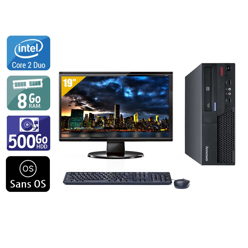 Acheter Lenovo ThinkCentre M58 SFF Core 2 Duo + Écran - 19'' 8Go RAM 500Go HDD Sans OS Bon étatOccasion certifiée reconditionnée Bon état - 224,17 € Lenovo ThinkCentre M58 SFF Core 2 Duo + Écran - 19'' 8Go RAM 500Go HDD Sans OS Bon étatOccasion certifiée reconditionnée Bon état - reconditionné disponible sur Kiatoo