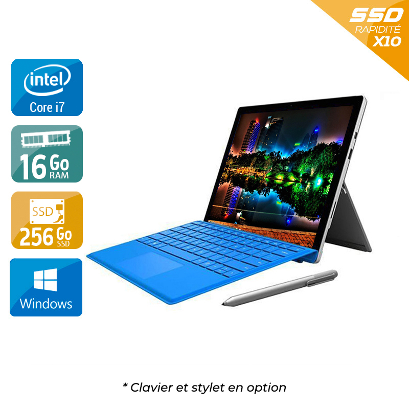 Microsoft Surface Pro 4 12,3'' i7 Gen 6 16Go RAM 256Go SSD Windows 10  Bon étatOccasion certifiée reconditionnée Bon état -  reconditionné disponible sur Kiatoo