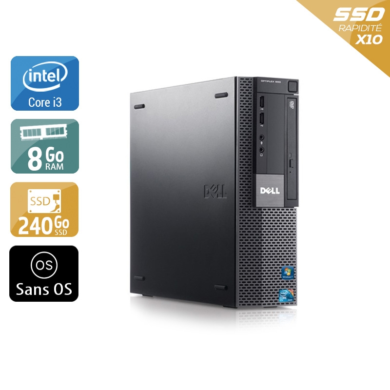 Dell Optiplex 980 SFF i3 - 8Go RAM 240Go SSD Sans OS  Bon étatOccasion certifiée reconditionnée Bon état -  reconditionné disponible sur Kiatoo