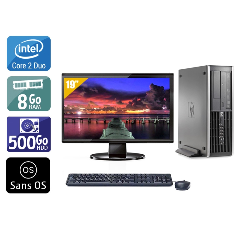 HP Compaq Elite 8000 SFF Core 2 Duo + Écran - 19'' 8Go RAM 500Go HDD Sans OS  Bon étatOccasion certifiée reconditionnée Bon état -  reconditionné disponible sur Kiatoo