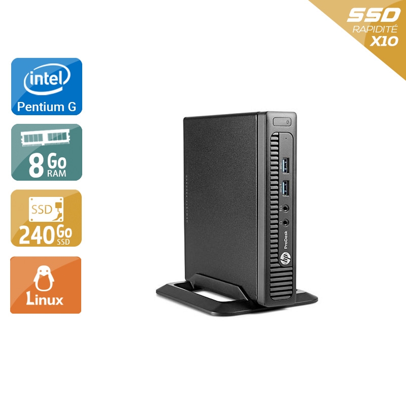 Acheter HP ProDesk 600 G1 TINY Pentium G Dual Core - 8Go RAM 240Go SSD Linux Très bon étatOccasion certifiée reconditionnée Bon état - 232,50 € HP ProDesk 600 G1 TINY Pentium G Dual Core - 8Go RAM 240Go SSD Linux Très bon étatOccasion certifiée reconditionnée Bon état - reconditionné disponible sur Kiatoo