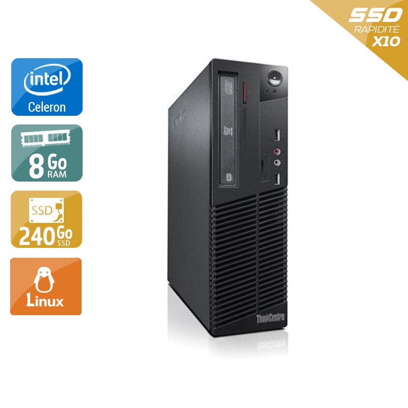 Lenovo ThinkCentre M71 SFF Celeron Dual Core - 8Go RAM 240Go SSD Linux  Très bon étatOccasion certifiée reconditionnée Bon état -  reconditionné disponible sur Kiatoo