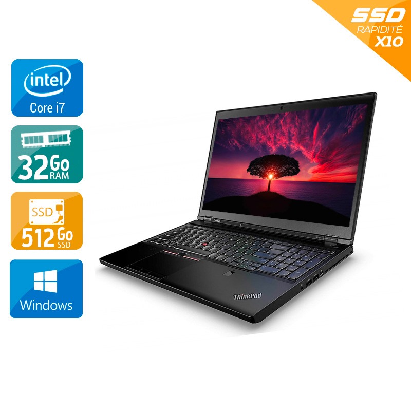 Lenovo Thinkpad P50 15,6'' i7 Gen 6 32Go RAM 512Go SSD M.2 Windows 10  État correctOccasion certifiée reconditionnée Bon état -  reconditionné disponible sur Kiatoo