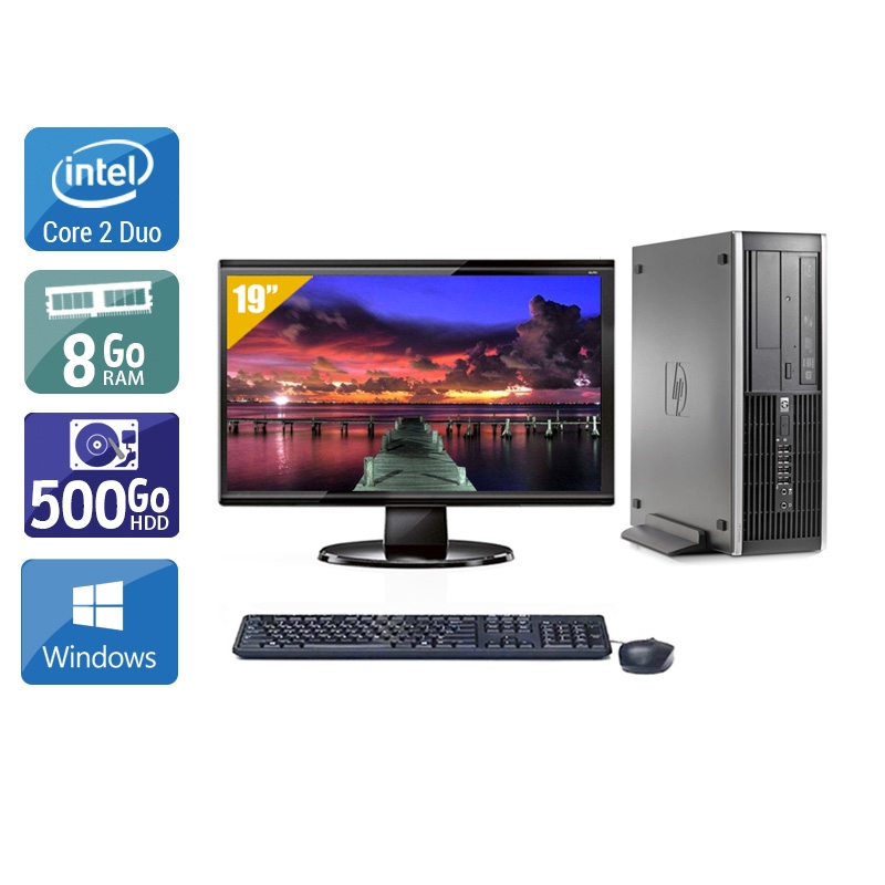 HP Compaq Elite 8000 SFF Core 2 Duo + Écran - 19'' 8Go RAM 500Go HDD Windows 10  Bon étatOccasion certifiée reconditionnée Bon état -  reconditionné disponible sur Kiatoo