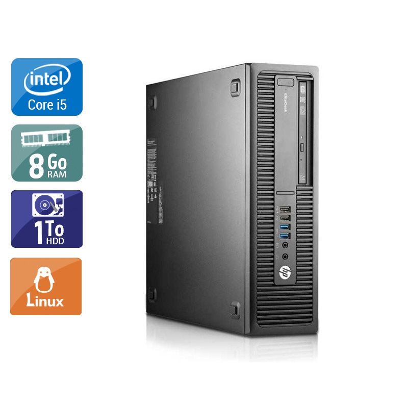 HP EliteDesk 800 G1 SFF i5 - 8Go RAM 1To HDD Linux  État correctOccasion certifiée reconditionnéeOccasion certifiée reconditionnée Bon état -  reconditionné disponible sur Kiatoo